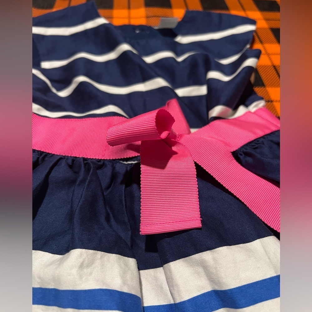 Carter’s Girls Navy & White Striped Dress with Pink Sash Size 2T EUC! 🩵🩷💙 - Picture 6 of 9
